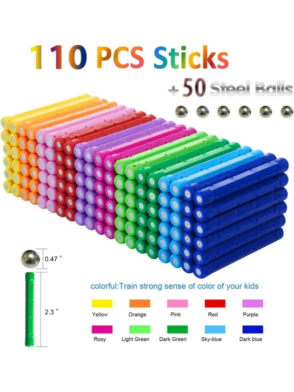 150 Pcs Magnetic Building Sticks & Blocks - Non-Toxic 3D STEM Toys for All Ages